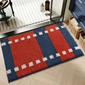 Geometric Bathroom Rug, Thick Microfiber Bath Mat, Absorbent Non Slip Floor Mat - Image 15
