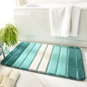 Premium Flocked Bath Mat, Soft Absorbent Non Slip Bathroom Rug - Image 6
