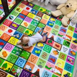 Kids Educational Play Mat, Alphabet Learning Rug, Double Sided Activity Mat, Nursery Floor Carpet