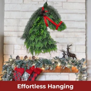 Horse Head Christmas Wreath, Equestrian Farmhouse Door Decor, Rustic Horse Lover Holiday Wreath, Country Christmas - Image 5