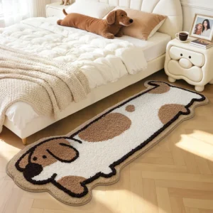Animal Shaped Rug, Cute Bear Dog Cat Floor Mat, Soft Flocked Kids Bedroom Rug, Playful Nursery Decor - Image 7