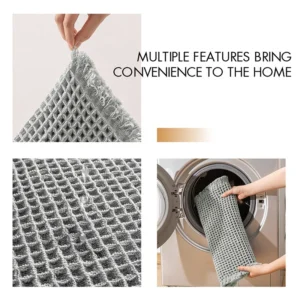 Woven Bathroom Rug, Absorbent Floor Mat, Non Slip Toilet Door Bath Mat - Image 5