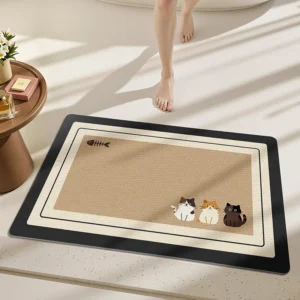 Velvet Bath Mat, Absorbent Quick Dry Bathroom Rug, Soft Anti Mold Floor Mat - Image 4