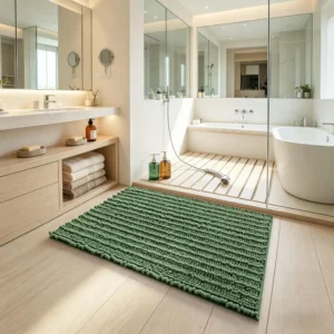 Alternative view of Chenille Bath Mat, Thick Soft Bathroom Rug, Absorbent Non Slip Shower Mat