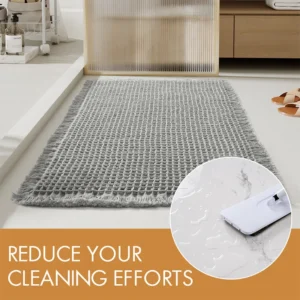 Woven Bathroom Rug, Absorbent Floor Mat, Non Slip Toilet Door Bath Mat - Image 3
