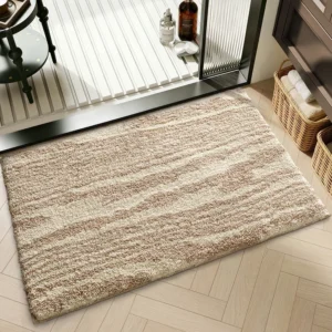 Geometric Bathroom Rug, Thick Microfiber Bath Mat, Absorbent Non Slip Floor Mat - Image 23