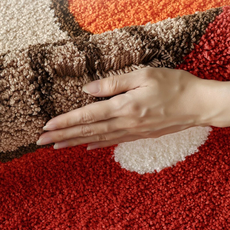 Mushroom Rug for Kids Room, Cute Forest Play Mat, Soft Flocked Nursery Carpet, Whimsical Bedroom Decor - Image 3