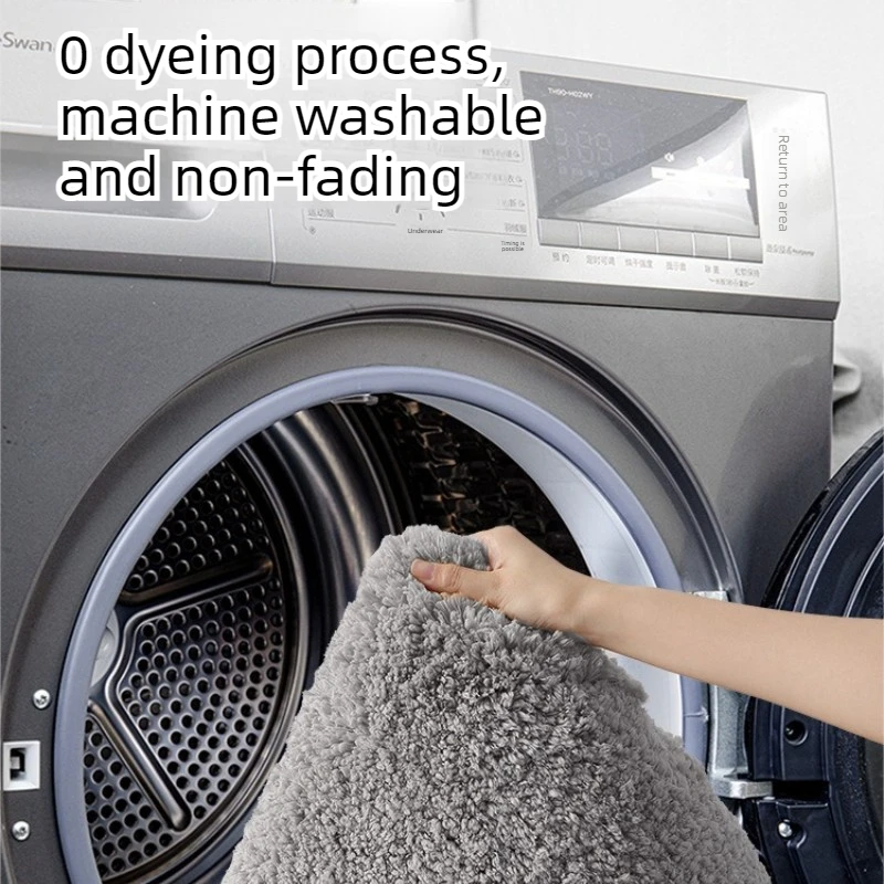 Solid Color Microfiber Bath Mat, Thick Soft Absorbent Non Slip Bathroom Rug - Image 6
