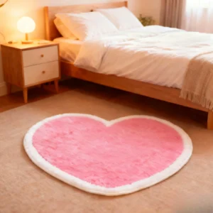 Heart Shape Dopamine Rug - Plush Bedroom Carpet for Living Room, Fluffy Bedside Floor Mat - Image 11