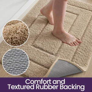 Alternative view of Extra Long Bathroom Runner, 60x110cm Non Slip Bath Mat, Soft Microfiber Rug