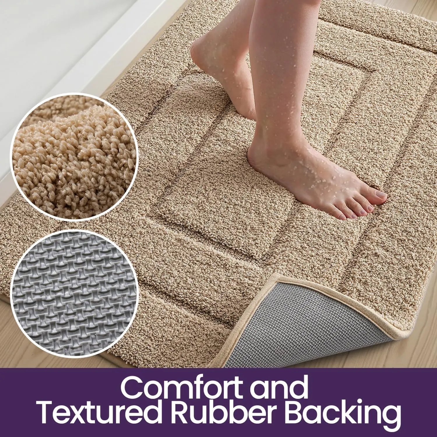 Extra Long Bathroom Runner, 60x110cm Non Slip Bath Mat, Soft Microfiber Rug - Image 2