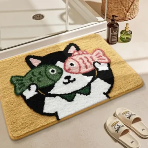 Animal Plush Bath Mat, Soft Microfiber Bathroom Rug, Non Slip Shower Mat - Image 6