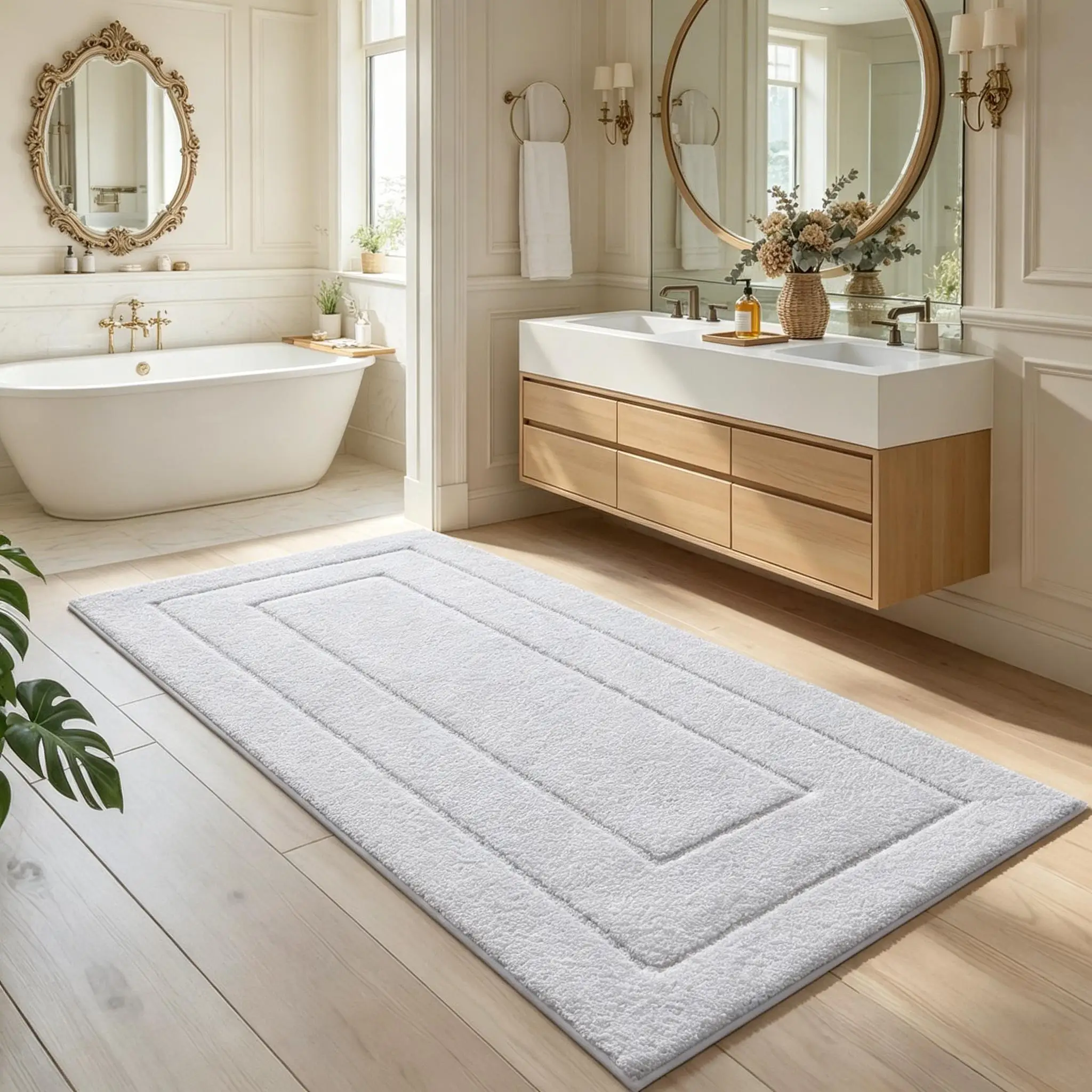 Extra Long Bathroom Runner, 60x110cm Non Slip Bath Mat, Soft Microfiber Rug - Image 5