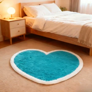 Heart Shape Dopamine Rug - Plush Bedroom Carpet for Living Room, Fluffy Bedside Floor Mat - Image 9
