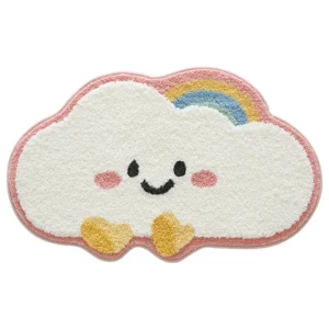 Cloud Bath Mat for Kids, Soft Microfiber Bathroom Rug, Non Slip Floor Mat - Image 4