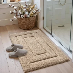 Washable Bathroom Rug, Soft Microfiber Bath Mat, Non Slip Shower Floor Mat - Image 5