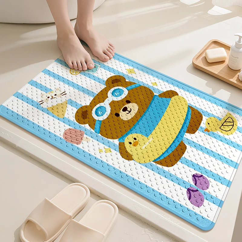 Cartoon PVC Bath Mat, Non Slip Shower Rug, Double Sided Bathroom Floor Mat - Image 10