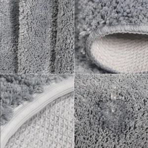 Alternative view of 3 Piece Bathroom Rug Set, Non Slip Microfiber Bath Mats, Absorbent Toilet Set
