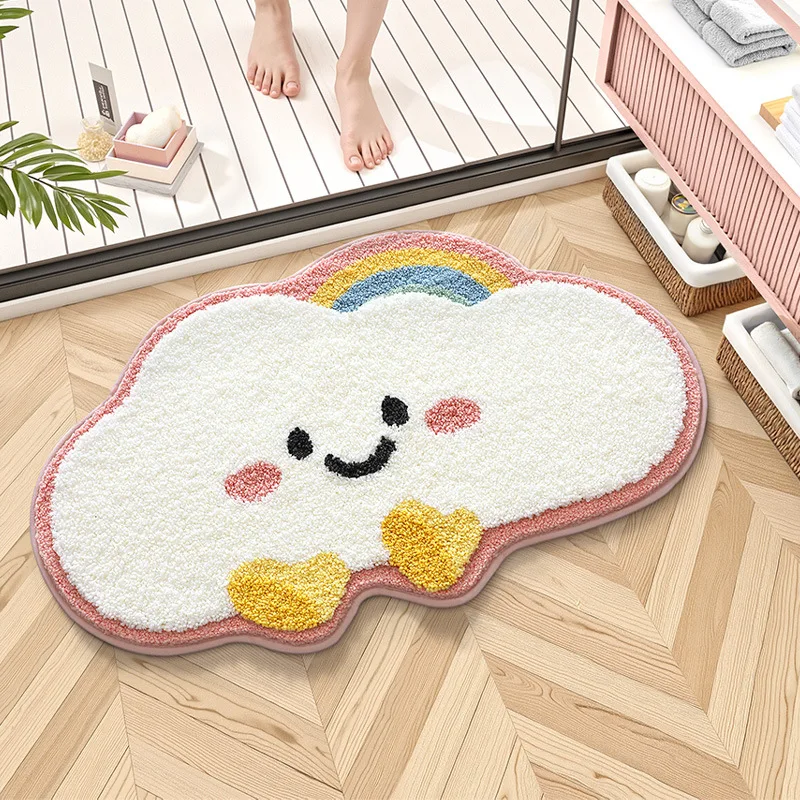 Cloud Bath Mat for Kids, Soft Microfiber Bathroom Rug, Non Slip Floor Mat - Image 5