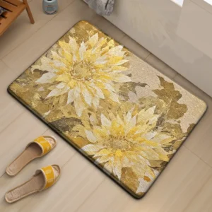 Floral Bath Mat, Extra Thick Soft Bathroom Rug, Absorbent Non Slip Floor Mat - Image 10