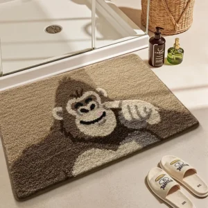 Animal Plush Bath Mat, Soft Microfiber Bathroom Rug, Non Slip Shower Mat - Image 7