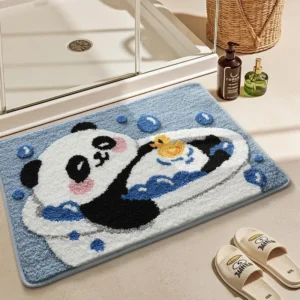 Animal Plush Bath Mat, Soft Microfiber Bathroom Rug, Non Slip Shower Mat