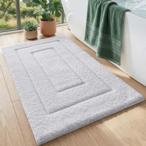Washable Bathroom Rug, Soft Microfiber Bath Mat, Non Slip Shower Floor Mat - Image 7