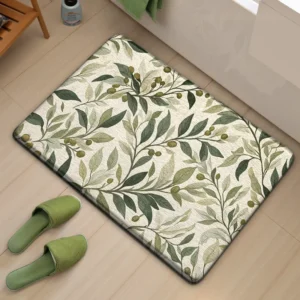 Floral Bath Mat, Extra Thick Soft Bathroom Rug, Absorbent Non Slip Floor Mat - Image 6