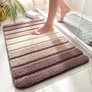 Premium Flocked Bath Mat, Soft Absorbent Non Slip Bathroom Rug - Image 8