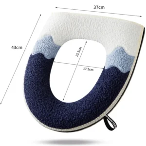 Alternative view of Plush Toilet Seat Cover, Washable Bathroom Mat, Soft Toilet Ring Cover