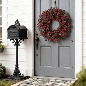Alternative view of Christmas Wreath for Front Door, Artificial Holiday Wreath, Festive Greenery Garland, Winter Door Decor, Farmhouse Decoration