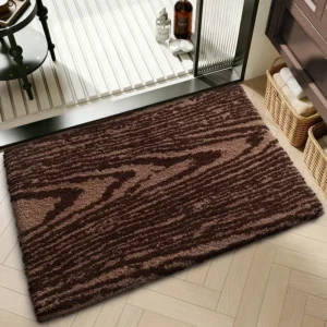 Geometric Bathroom Rug, Thick Microfiber Bath Mat, Absorbent Non Slip Floor Mat - Image 22