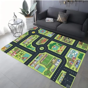 Traffic Play Mat for Kids, Road Rug for Toy Cars, Interactive City Floor Mat, Educational Playroom Decor - Image 7