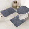 3 Piece Bathroom Rug Set, Non Slip Microfiber Bath Mats, Absorbent Toilet Set