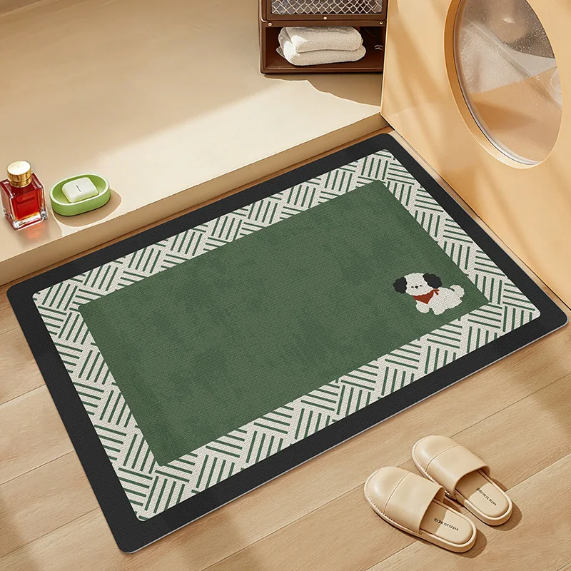Velvet Bath Mat, Absorbent Quick Dry Bathroom Rug, Soft Anti Mold Floor Mat - Image 8