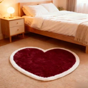 Heart Shape Dopamine Rug - Plush Bedroom Carpet for Living Room, Fluffy Bedside Floor Mat - Image 8