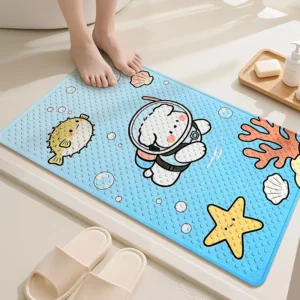 Cartoon PVC Bath Mat, Non Slip Shower Rug, Double Sided Bathroom Floor Mat - Image 11