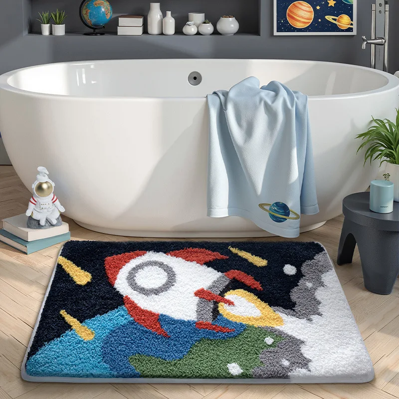 Cartoon Bathroom Rug, Soft Flocked Bath Mat, Absorbent Non Slip Floor Mat - Image 22