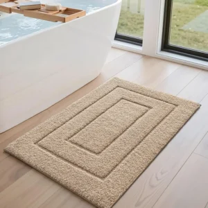 Washable Bathroom Rug, Soft Microfiber Bath Mat, Non Slip Shower Floor Mat - Image 4