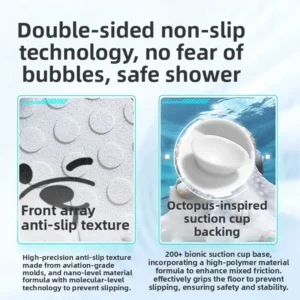 Alternative view of Cartoon PVC Bath Mat, Non Slip Shower Rug, Double Sided Bathroom Floor Mat