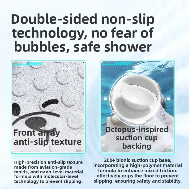 Cartoon PVC Bath Mat, Non Slip Shower Rug, Double Sided Bathroom Floor Mat - Image 2