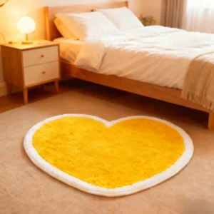 Heart Shape Dopamine Rug - Plush Bedroom Carpet for Living Room, Fluffy Bedside Floor Mat - Image 4