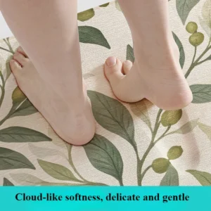 Floral Bath Mat, Extra Thick Soft Bathroom Rug, Absorbent Non Slip Floor Mat - Image 4