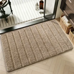 Geometric Bathroom Rug, Thick Microfiber Bath Mat, Absorbent Non Slip Floor Mat - Image 20