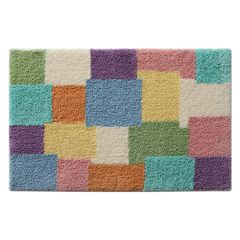 Plaid Bathroom Rug, Colorful Soft Bath Mat, Absorbent Non Slip Floor Mat - Image 5