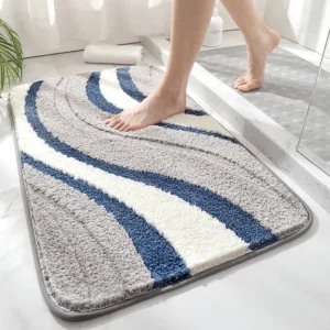 Premium Flocked Bath Mat, Soft Absorbent Non Slip Bathroom Rug - Image 13