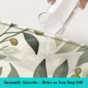 Alternative view of Floral Bath Mat, Extra Thick Soft Bathroom Rug, Absorbent Non Slip Floor Mat