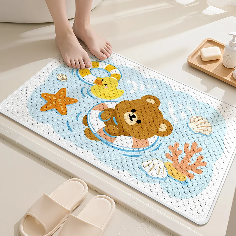 Cartoon PVC Bath Mat, Non Slip Shower Rug, Double Sided Bathroom Floor Mat - Image 12