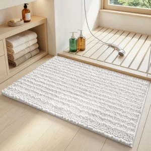Chenille Bath Mat, Thick Soft Bathroom Rug, Absorbent Non Slip Shower Mat - Image 11