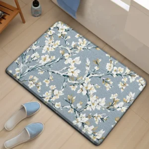 Floral Bath Mat, Extra Thick Soft Bathroom Rug, Absorbent Non Slip Floor Mat - Image 9